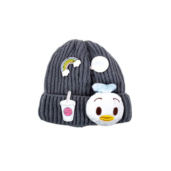 GORRO INFANTIL TEJIDO KAWAI #GRIS PATITO