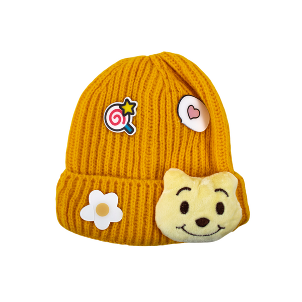 GORRO INFANTIL TEJIDO KAWAI #AMARILLO WINNIE POOH