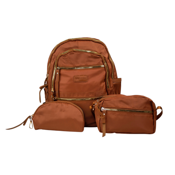 MOCHILA TRIO GRENOBIL AHY013 #BROWN