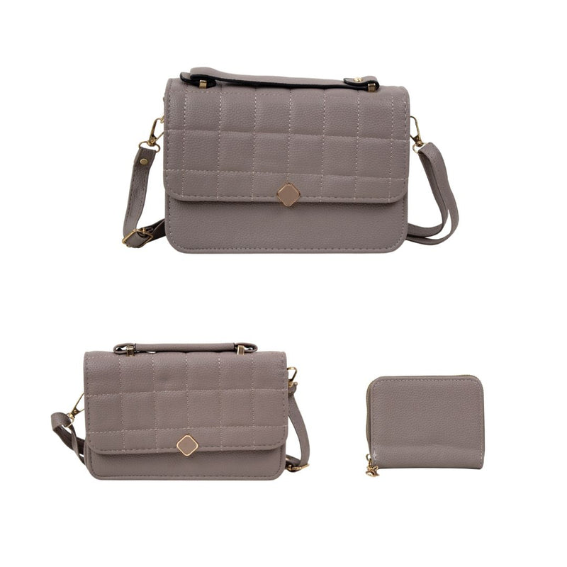 BOLSA TRIO ROMBO #D.GREY