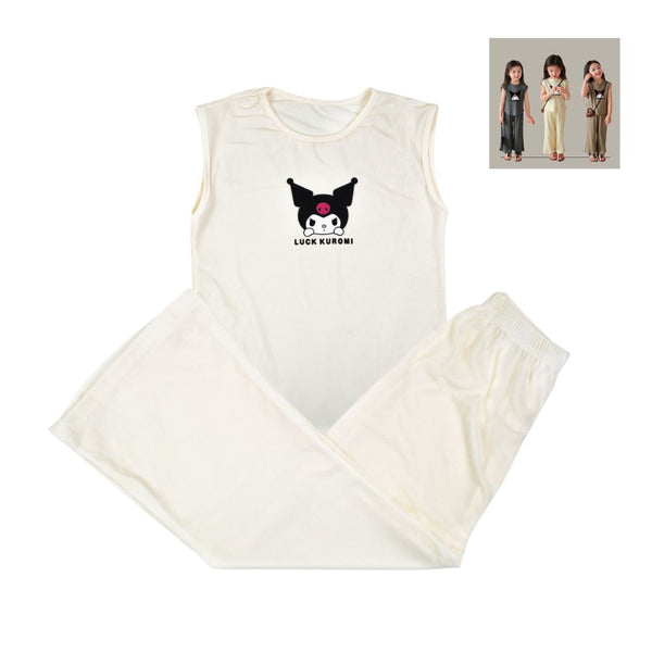 CONJUNTO PIJAMA VERANO INFANTIL TALLA 90  #KUROMI BEIGE