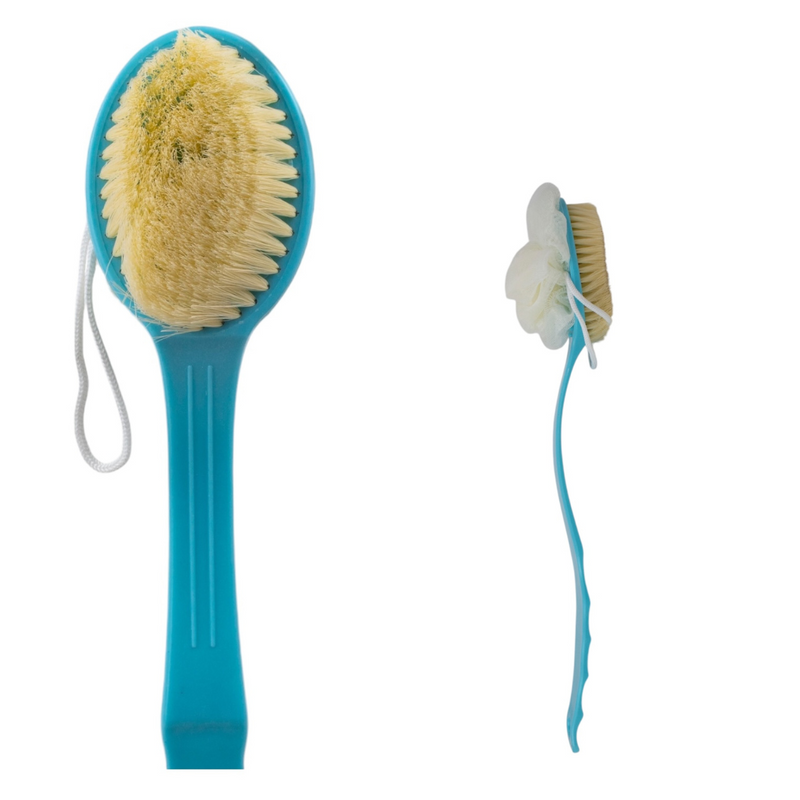 CEPILLO Y ESPONJA PARA LA DUCHA CORPORAL #CELESTE