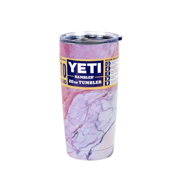 VASO TERMO ACERO YETI 20 OZ MARMOLEADO #ROSA-LILA