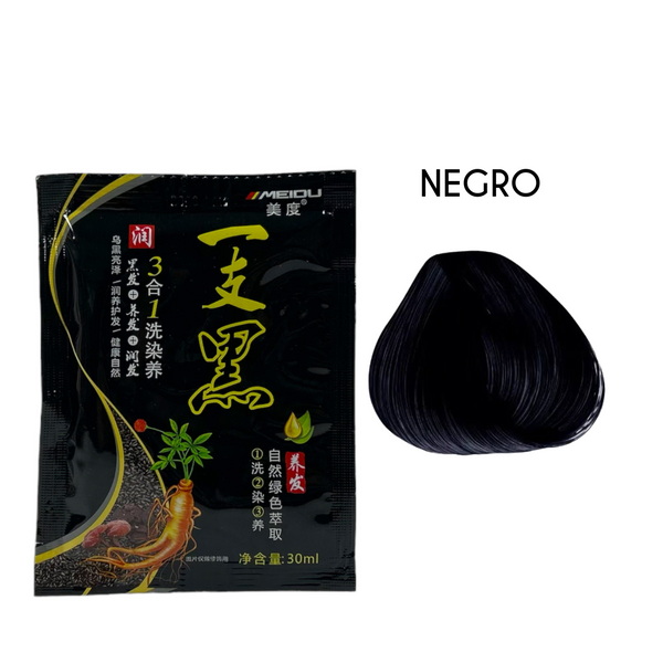 SHAMPOO TINTE DE CABELLO MEIDU #NEGRO