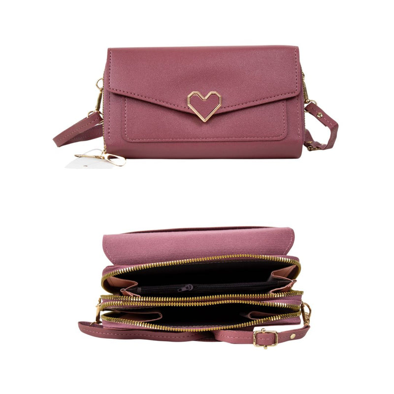 CARTERA DAMA BROCHE CORAZON KB-5066 #D.PINK