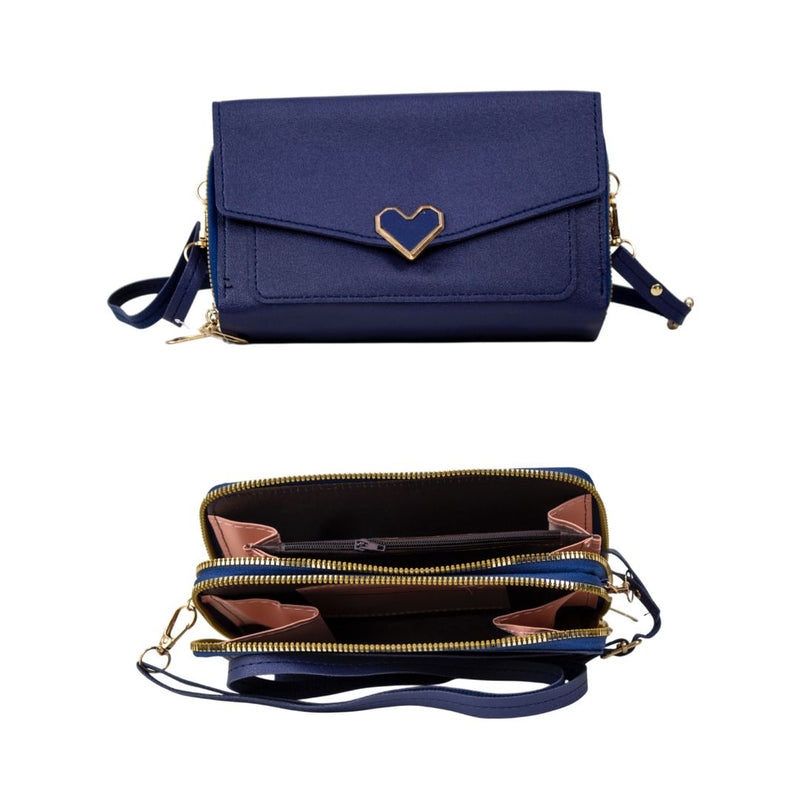 CARTERA DAMA BROCHE CORAZON KB-5066 #D.BLUE