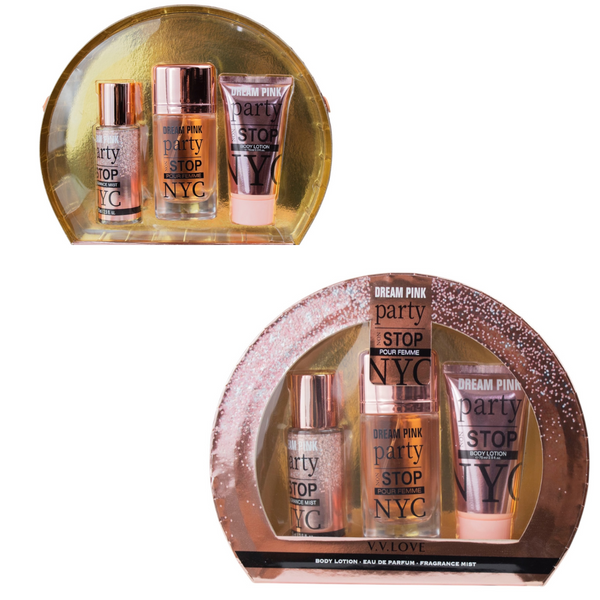 SET 3 PIEZAS PERFUME BODY CREMA #DREAM PINK