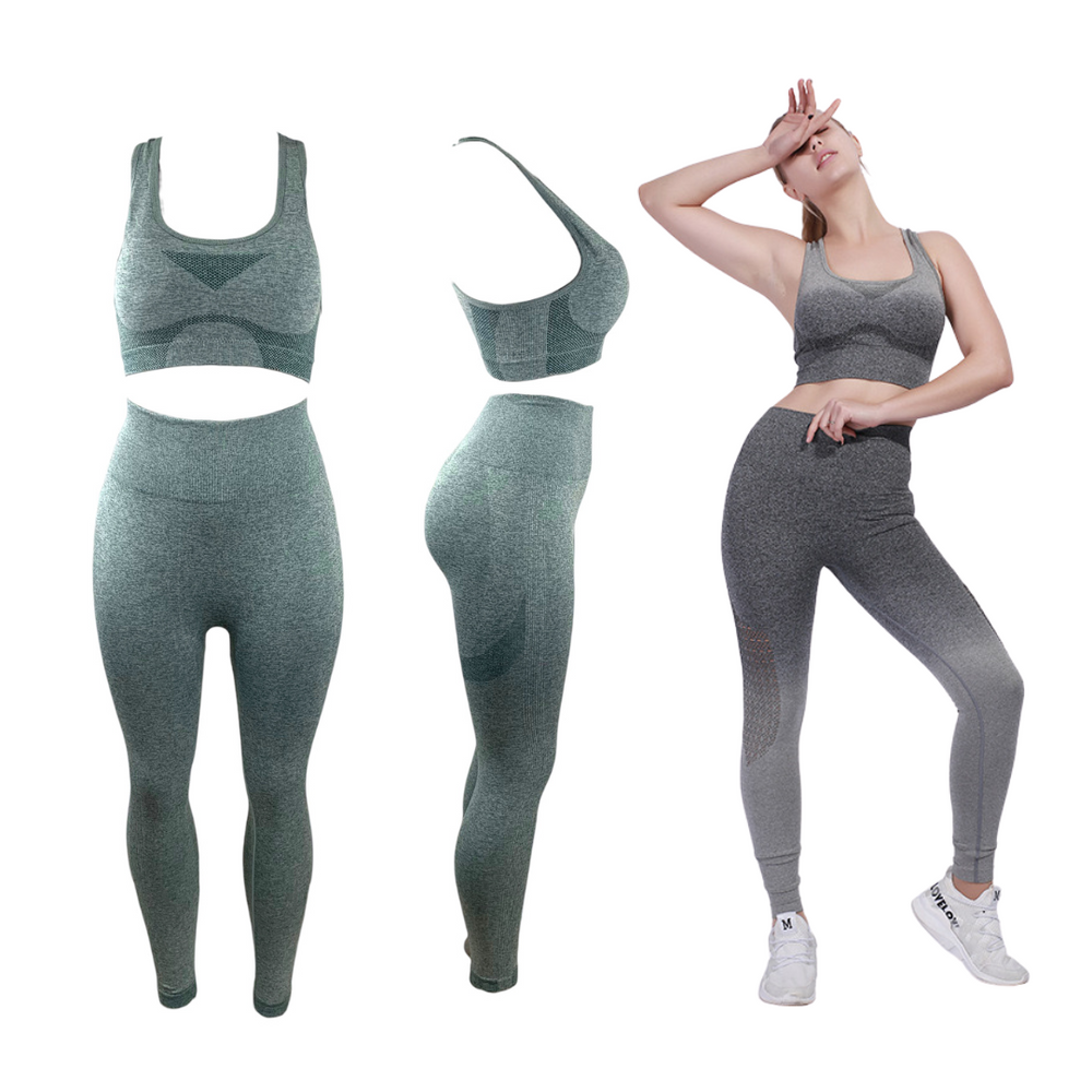 CONJUNTO DEPORTIVO FITNESS YOGA PANTS VERDE Cosmeticos Royan Mayoreo Monterrey