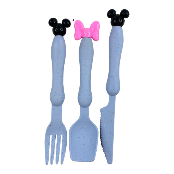 CUBIERTOS PLASTICO MICKEY 3 PIEZAS #AZUL