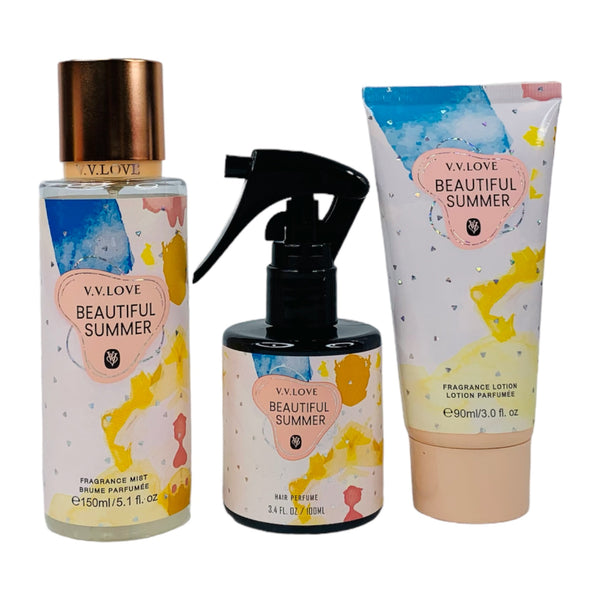 SET 3 PIEZAS PERFUME BODY CREMA #BEAUTIFUL SUMMER