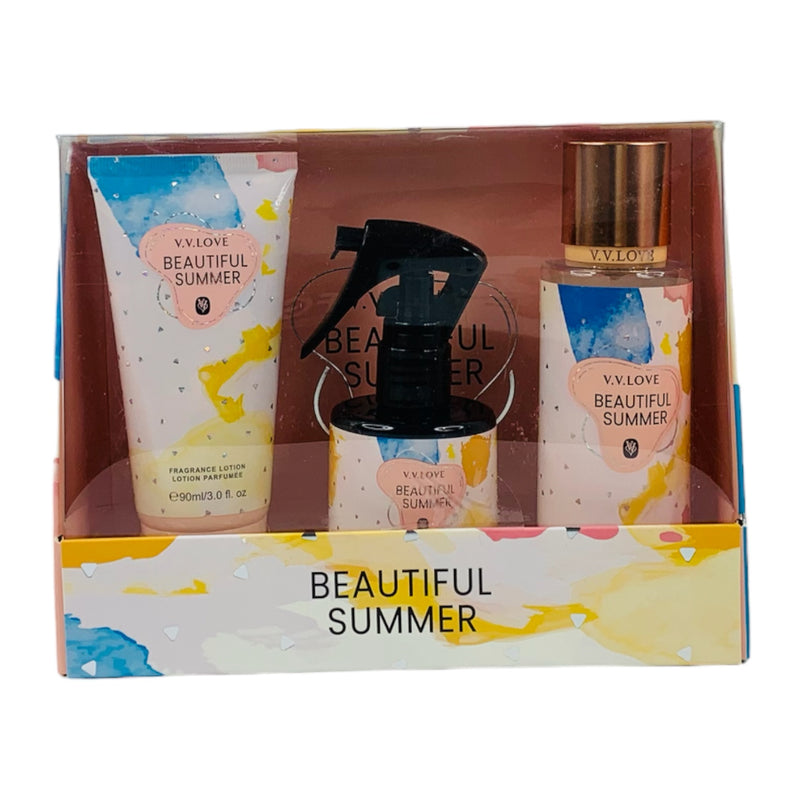 SET 3 PIEZAS PERFUME BODY CREMA #BEAUTIFUL SUMMER