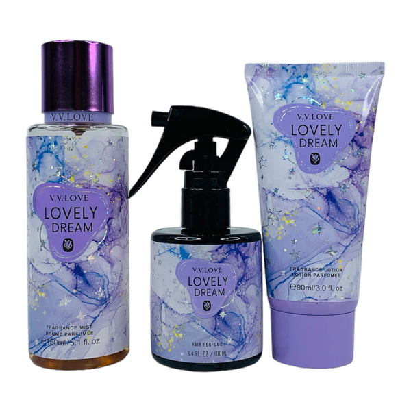 SET 3 PIEZAS PERFUME BODY CREMA #LOVELY DREAM