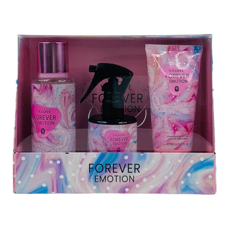 SET 3 PIEZAS PERFUME BODY CREMA #FOREVER EMOTION