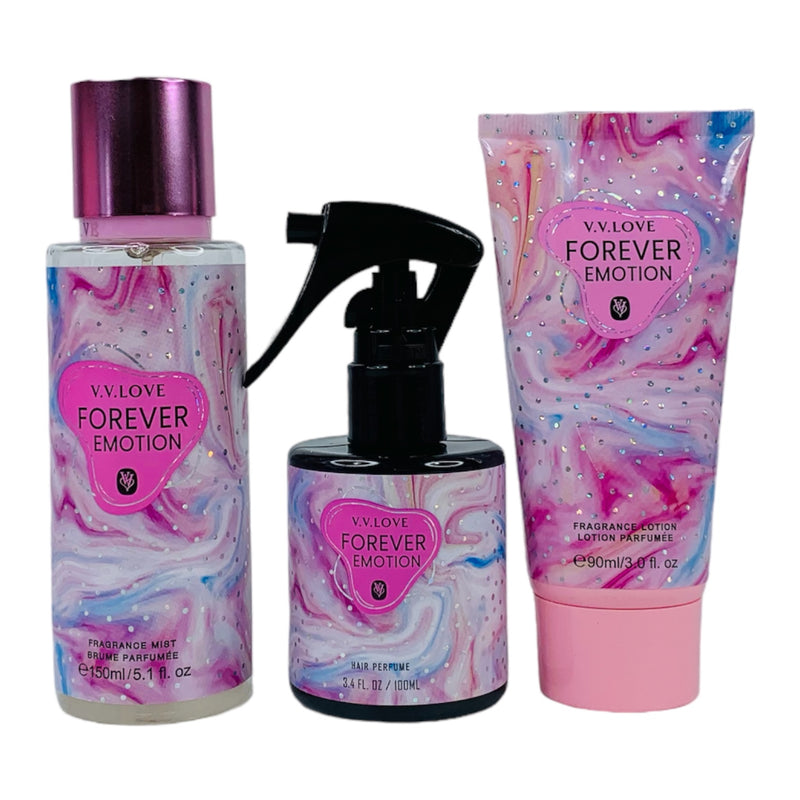 SET 3 PIEZAS PERFUME BODY CREMA #FOREVER EMOTION