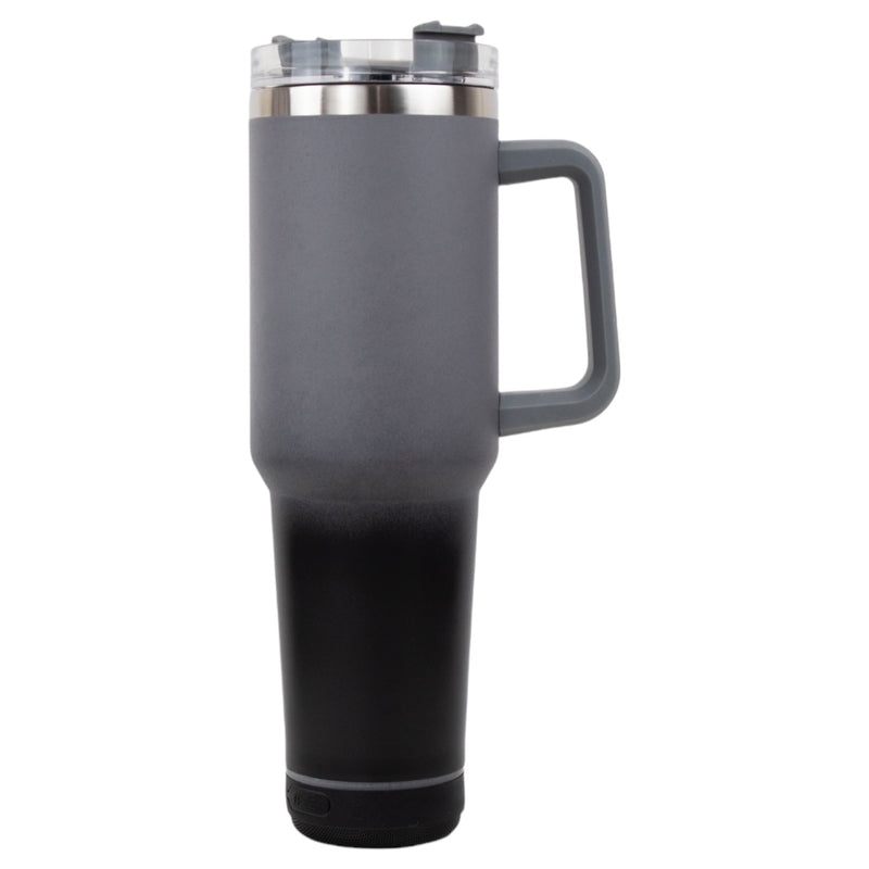 TERMO VASO BOCINA CON AGARRADERA  40oz #GRIS CON NEGRO