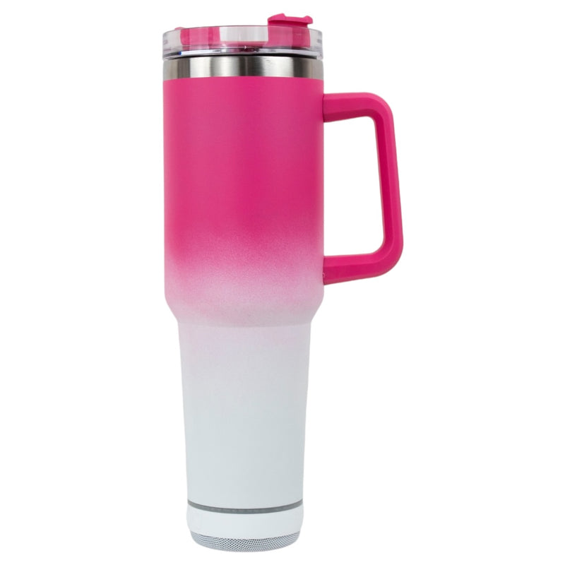 TERMO VASO BOCINA CON AGARRADERA  40oz #FIUSHA CON BLANCO