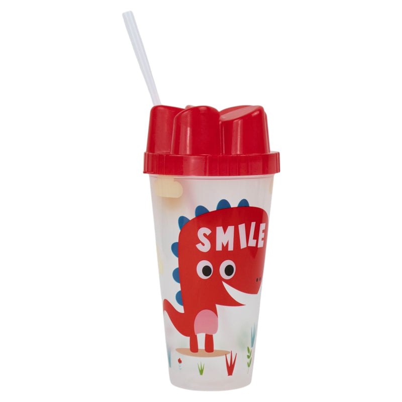 VASO DINOSAURIO ESTAMPADO 650 ML #ROJO