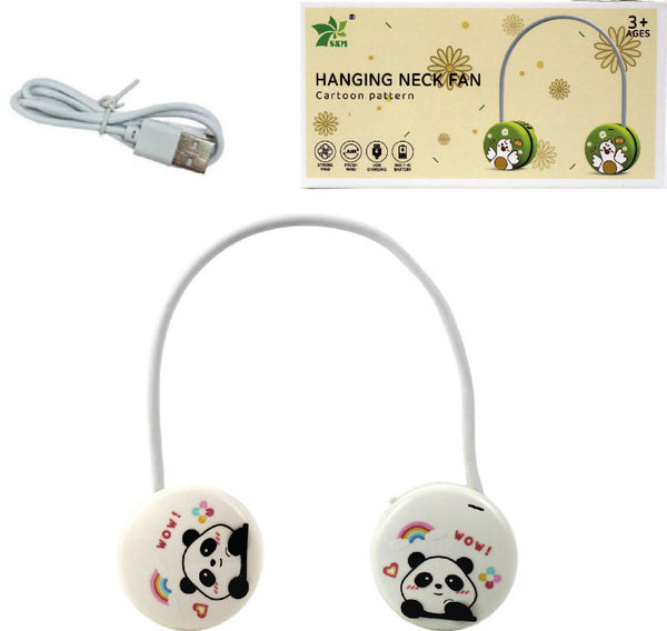 ABANICO VENTILADOR DE CUELLO HANGING NECK #PANDA ARCOIRIS