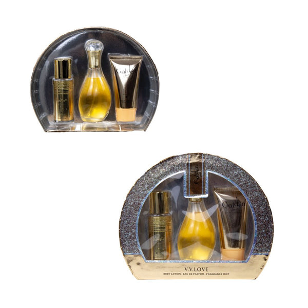 SET 3 PIEZAS PERFUME BODY CREMA #GOLDEN