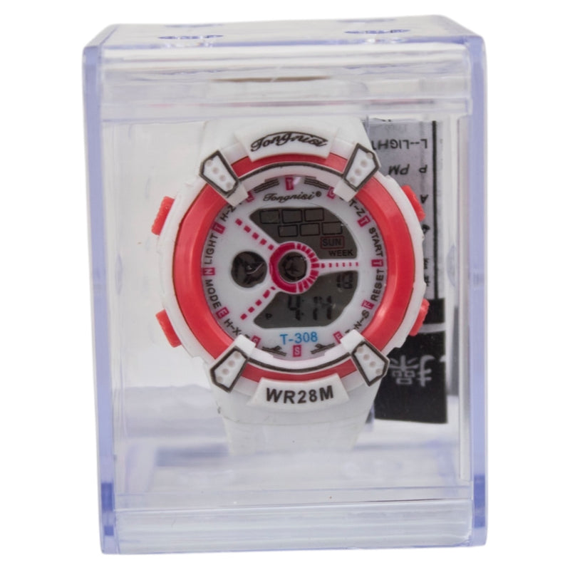 RELOJ CHICO DEPORTIVO FASHION SPORTS #BLANCO/ROJO